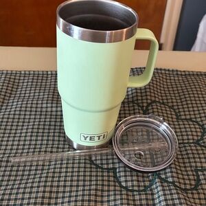 YETI Light Green Travel Mug with Handle